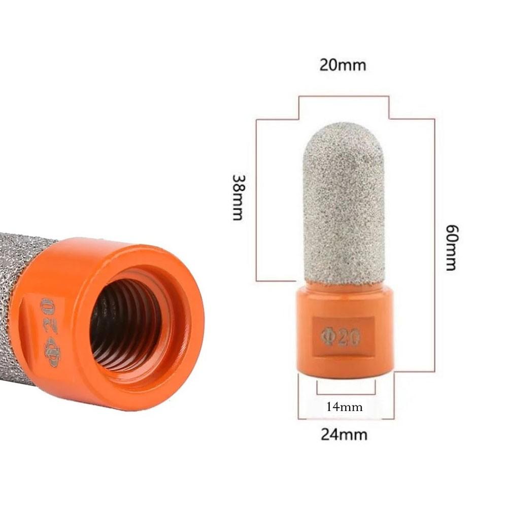 

20mm Carbide Head Tile Grinding Tools Vacuum Brazed Mill оранжевый