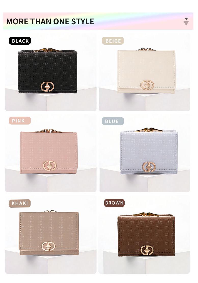 

Women s Trifold PU Short Wallet: Fashionable, Versatile Coin Purse & Card Holder Pink