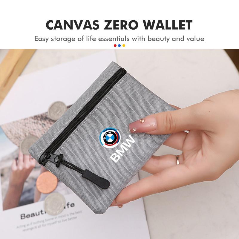 For BMW Portable Car Coin Purse Bank Card Storage Bag Key Stowing Holder Accenssories 50th Anniversary Edition E36 E46 E53 E90 YA1