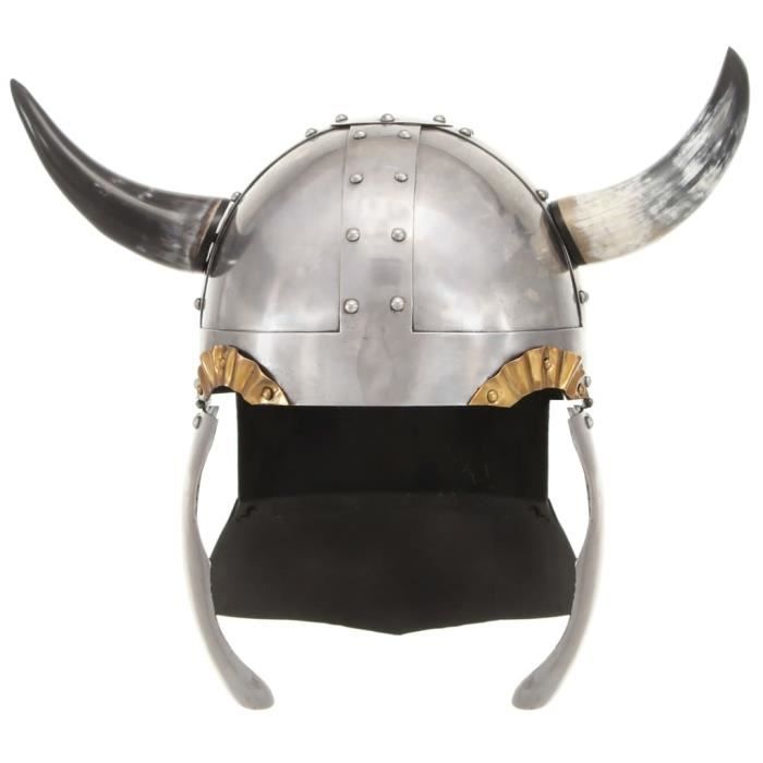 VidaXL Casque de viking pour GN Argenté Acier