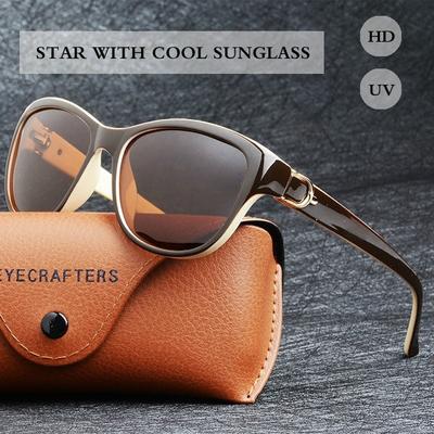 Кошачий глаз Поляризованные солнцезащитные очки Женщины Леди Винтажные солнцезащитные очки Женские очки для вождения