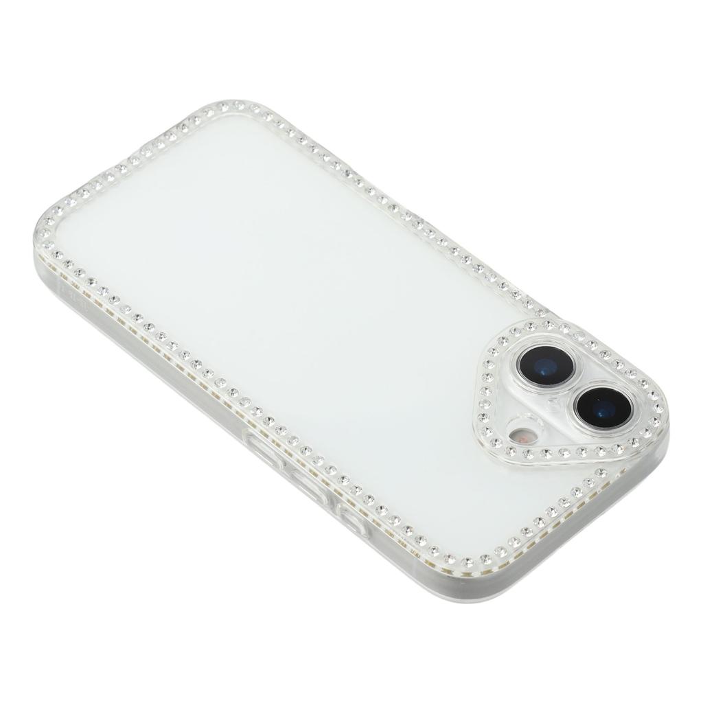 For iPhone 17 Air TPU Case Rhinestone Decor Clear Phone Back Cover,Precise Cutout