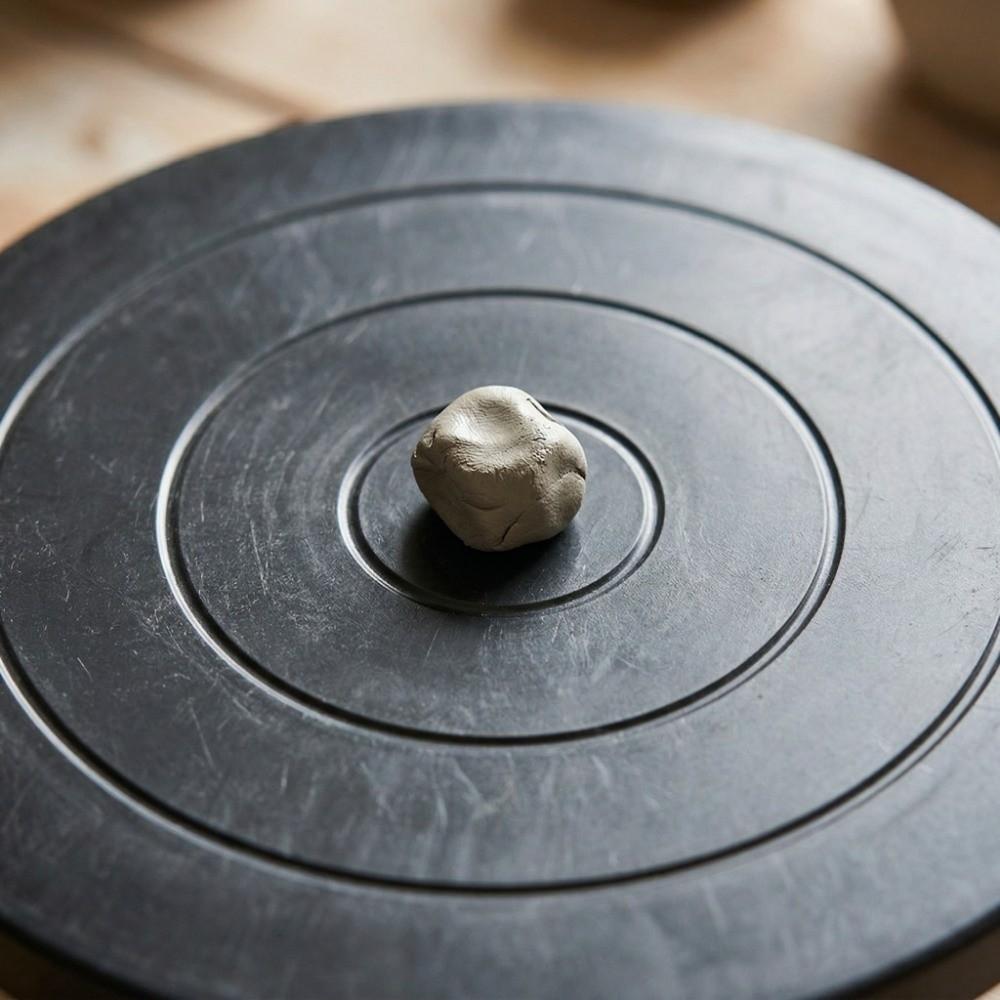 Plastic Clay Turntable 4.52×1.35 inches Black Ceramic Rotation Wheel Double Side 7×1.35 inches Pottery Turntable Clay Craft