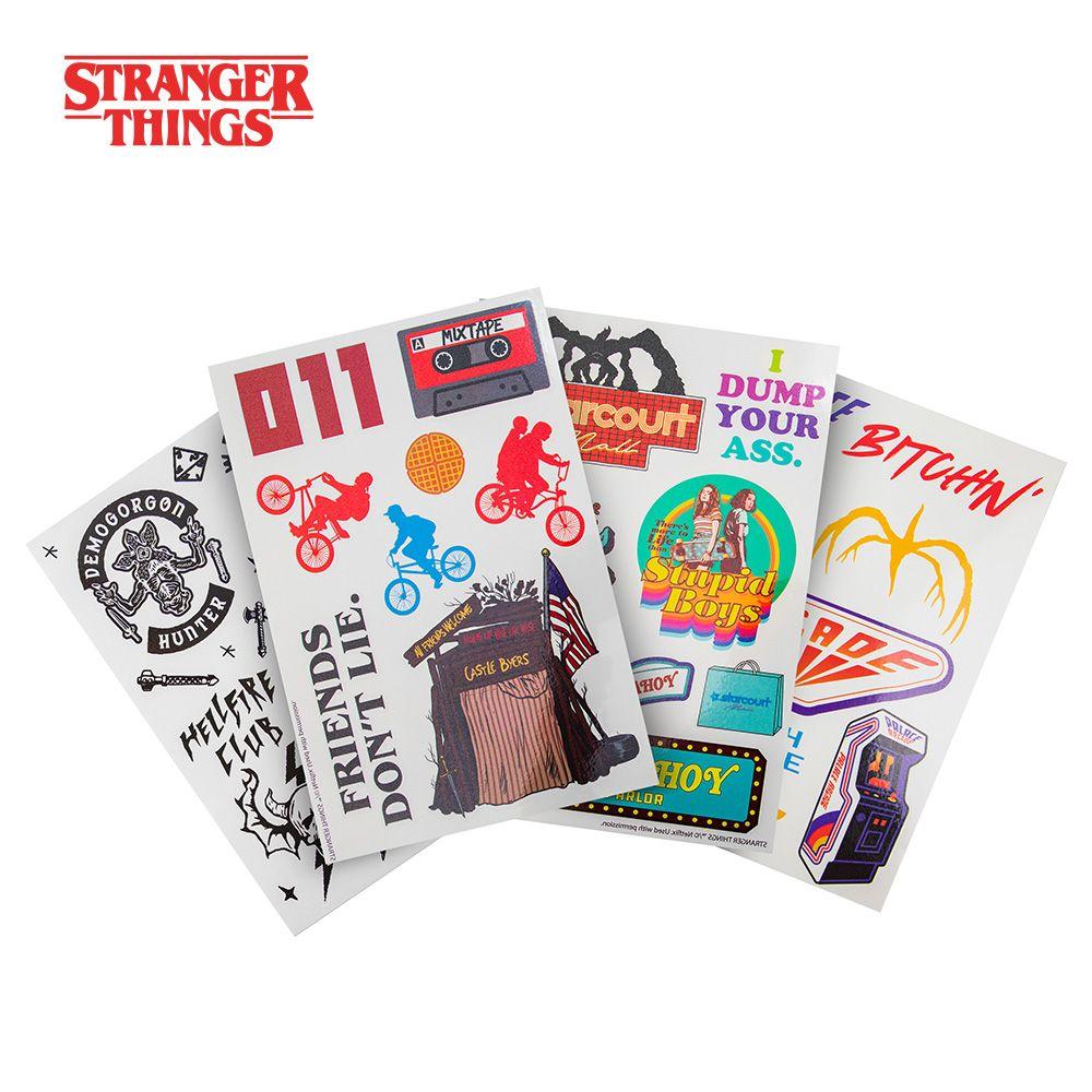 1 набор Наклейки-татуировки Stranger Things, официально лицензированные, цветные, с переводом водой, мультяшные, водостойкие, для украшения тела