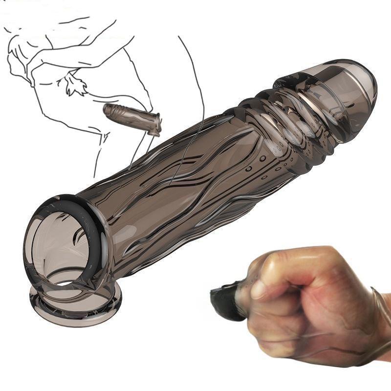 Reusable Condom with Sleeve to Delay Ejaculation, Extension Cord, penis ring, Male Enhancement, vaginal stimulation, sex toys for couples