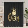 2pc/Black crown-Printed Curtains-suitable for Bedroom, Living Room, Study Private Curtains Curtains , Curtains for Living Room