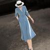 Elegant V-Neck Waist-Cinching Blazer & Skirt Set