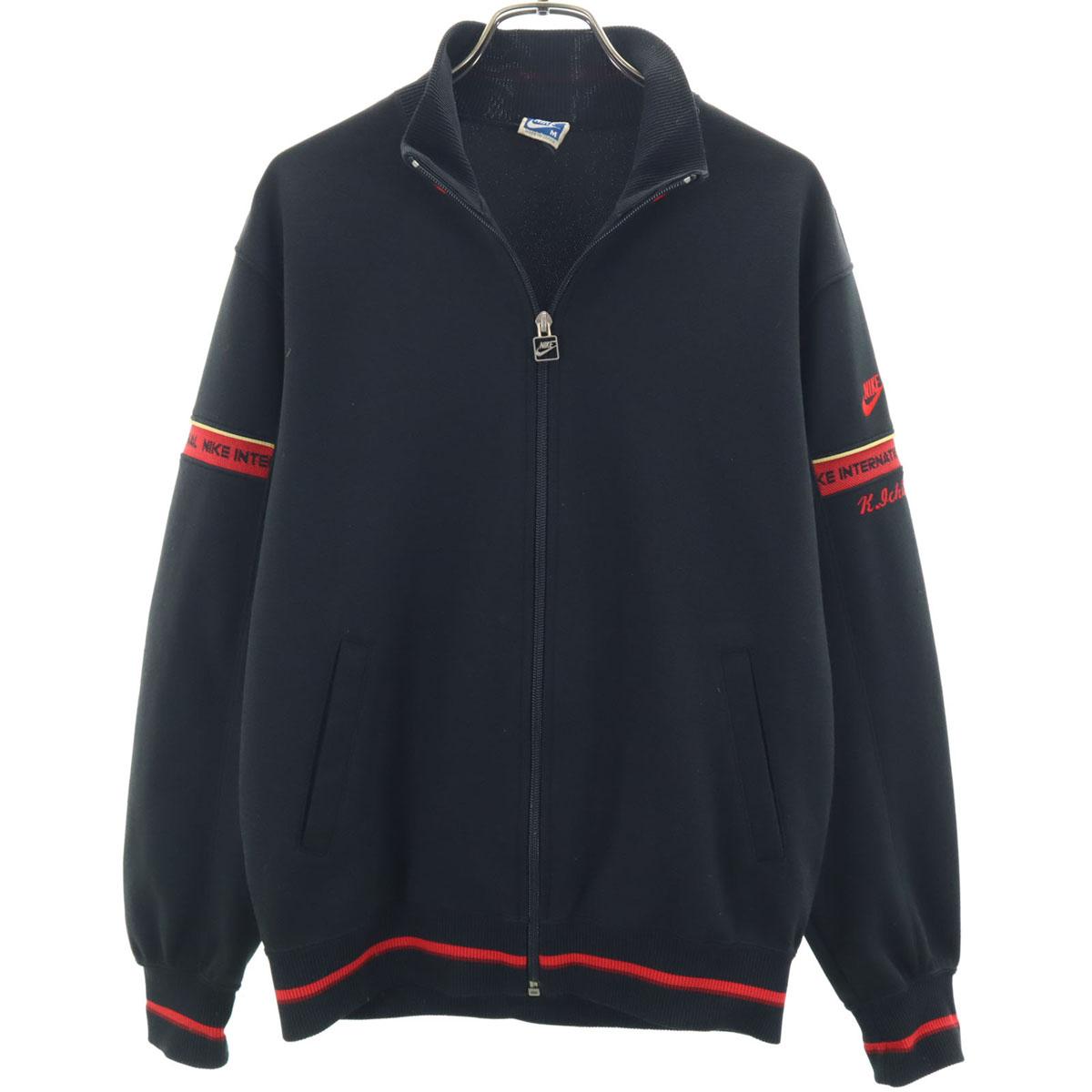 

Nike Винтажная куртка для тренировок 80-х годов, сделано в Японии, темно-синяя бирка, M, черная, логотип Swoosh, мужская, б/у