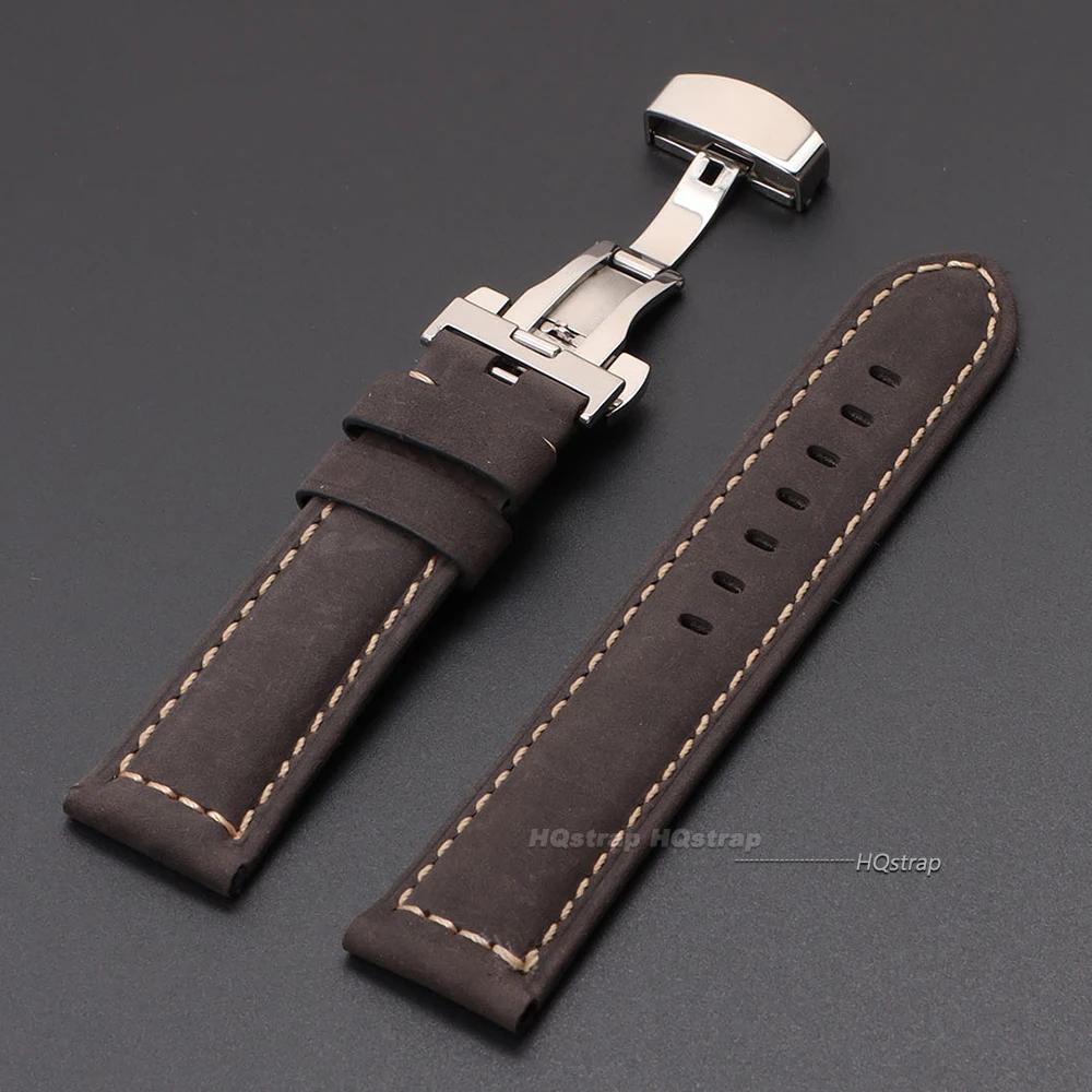 Cinturini per Orologi in Vera Pelle di Vitello con Fibbia a Farfalla 20mm 22mm 24mm 26mm Cinturino per Orologio Business Sostituzione Cinturino Orologio da Polso