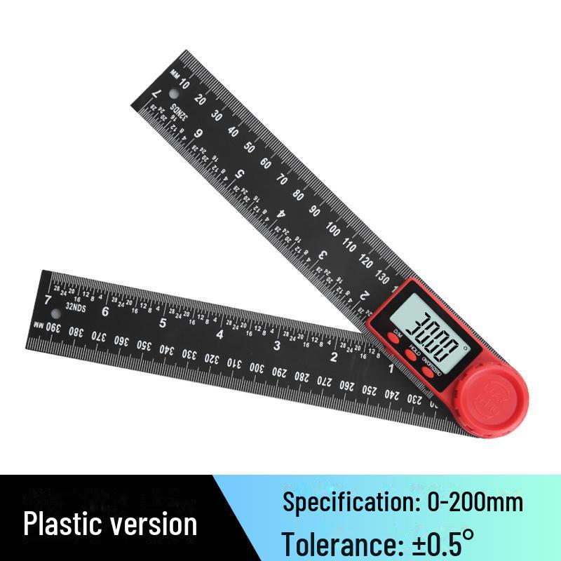 

Универсальный цифровой угломер-линейка для деревообработки Plastic type 0-200mm
