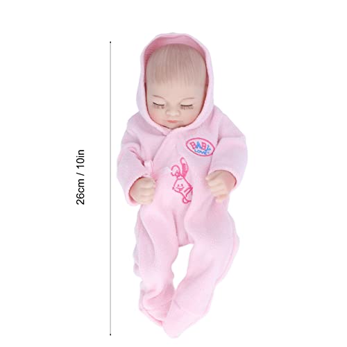 10-inch Reborn Baby Doll, Soft Silicone Reborn Doll with Delicate Face, Comes with Pajamas, Washable, Realistic Baby Doll Toy, 10-inch, Closed Eyes, P