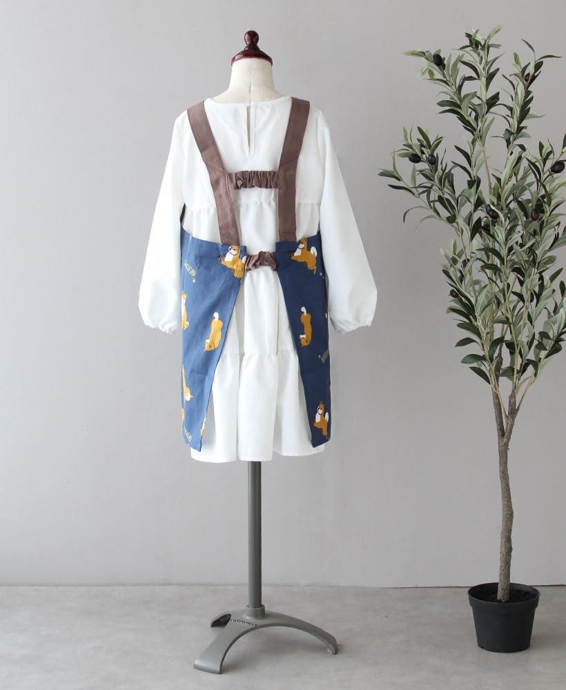 Kids Apron Popping Star with Triangle Scarf Kids Apron M (Light Blue)