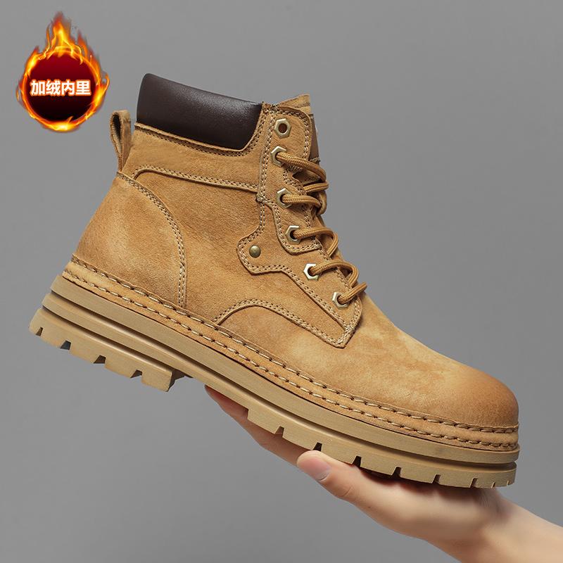 Модные мужские ботинки-карго 2024 года с высоким берцем Удобные и универсальные теплые — фото 9