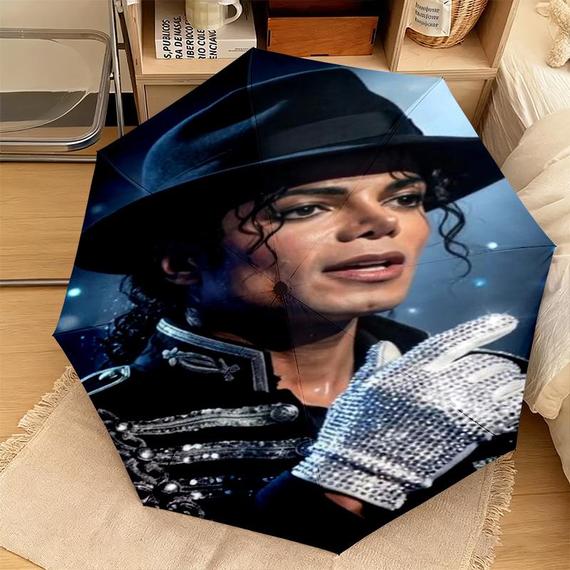1PC Michael Jackson Automatic Umbrella - Suitable Travel Outdoor Portable Umbrella Birthday Gift Daily Essentials