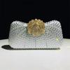 3D Flower Evening Dinner Clutch Bag Women's Party Ball Wedding Diamond Elegant Handbag Lady Banquet Dress Shoulder Crossbody Bag
