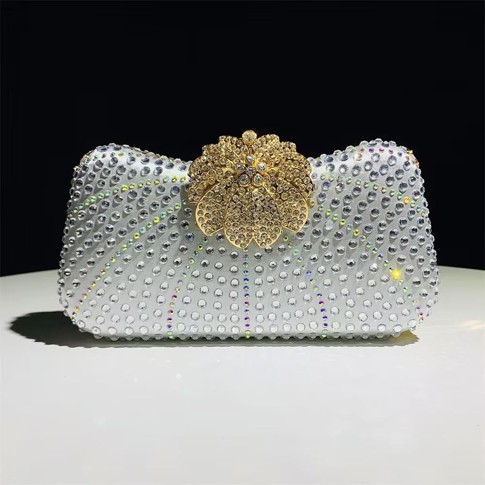 

3D Flower Evening Dinner Clutch Bag Women s Party Ball Wedding Diamond Elegant Handbag Lady Banquet Dress Shoulder Crossbody Bag
