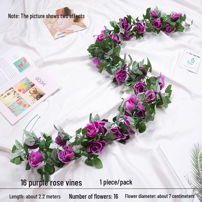 Artificial Rose Vine for Wedding Arches, Staircase Railings, and Ceiling Decor