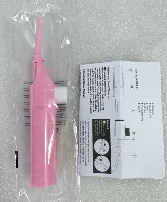 High-Pressure Dental Irrigator: IPX7 Waterproof Manual Water Flosser & Teeth Cleaner