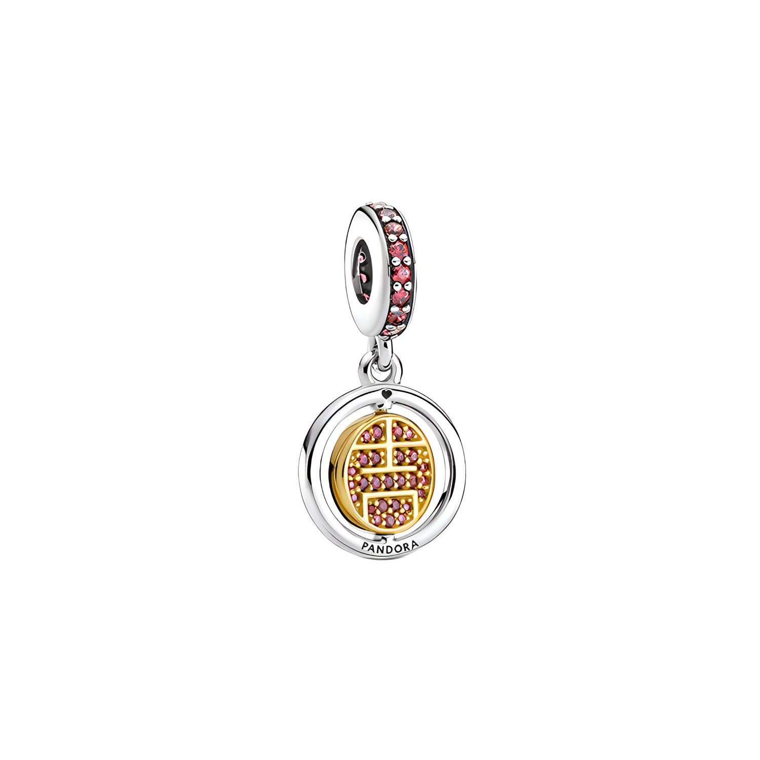 Pandora Shine Rotating Lucky Charm Pendant Unisex Jewelry 769282C01 Red