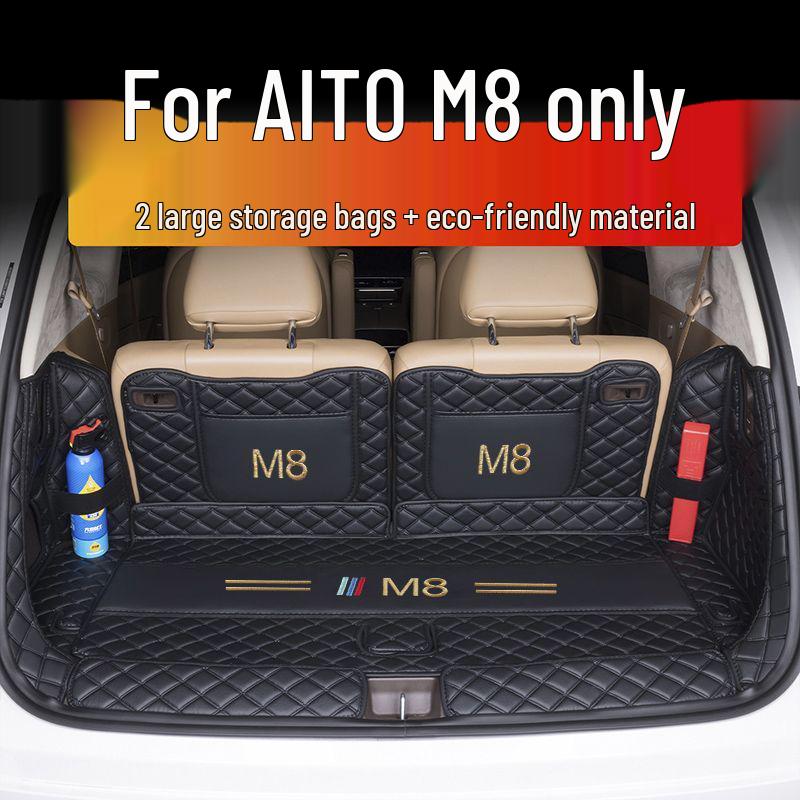 AITO M8 2025 Kofferraummatte Vollabdeckung für Huawei AITO M8 Fünf-Sitzer/Sechs-Sitzer Heckklappe