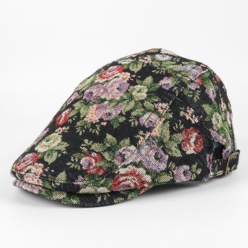 

New Autumn Beret Women 2026 Peaky Blinders Winter Vintage Cartoon Cute Bear Floral Print Ivy Hat Flat Cap Hip Hop Newsboy Caps 56-59cm квітковий
