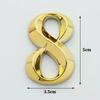 3D Door Number ABS Injection Molding Electroplating Plate Digits 0 To 9 Golden Door Self Adhesive Street Sticker Outdoor