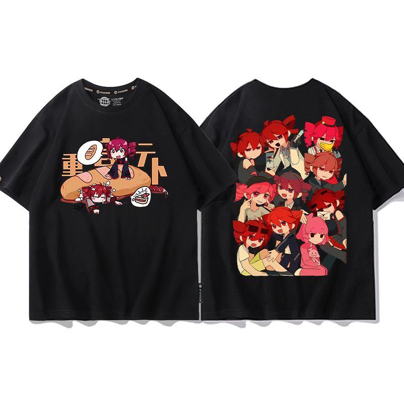 2026 New Anime Kasane Teto Cosplay Printed Short Sleeves TShirt Casual Tee Fashion Shirts Versatile in Summer Birthday Gifts