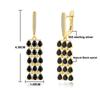 Luxurious and mysterious natural black spinel 925 sterling silver women's earrings for parties and weddings to wear