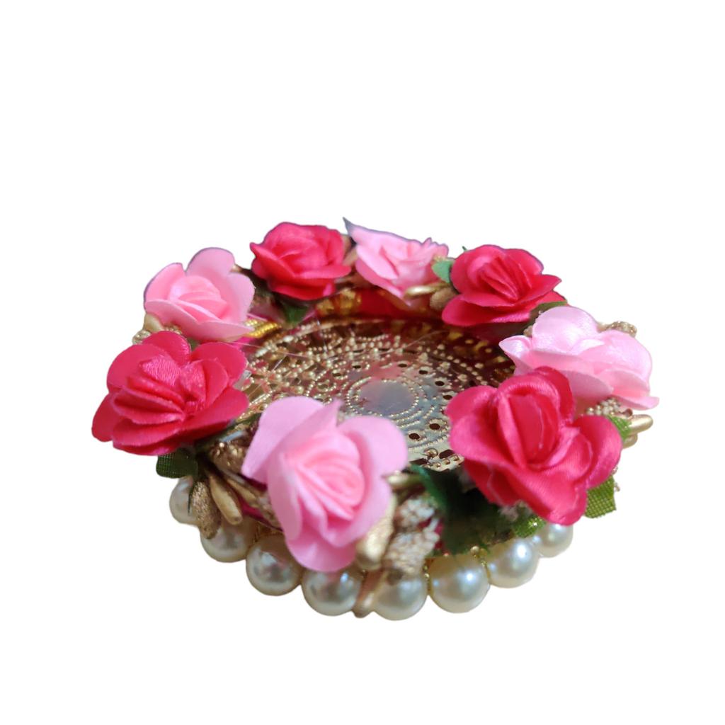 @ Diwali Christmas Tea light Candle Holders Pearls Paper flowers Y211 VD-804-60%OFF