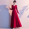 Burgundy Toast Bridal Dress: Versatile Wedding Dress and Everyday Wear for Women, Suitable for Spring and Autumn.
