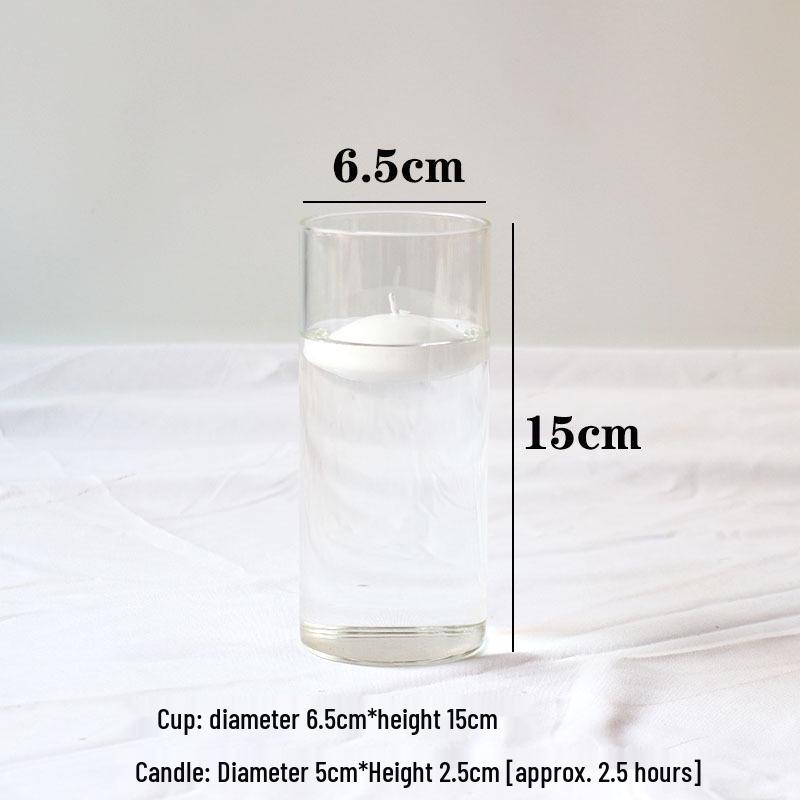 Glass Candle Holders for European Romantic Dinner, Wedding, Birthday, or Hotel Events - Floating Water Candles Included