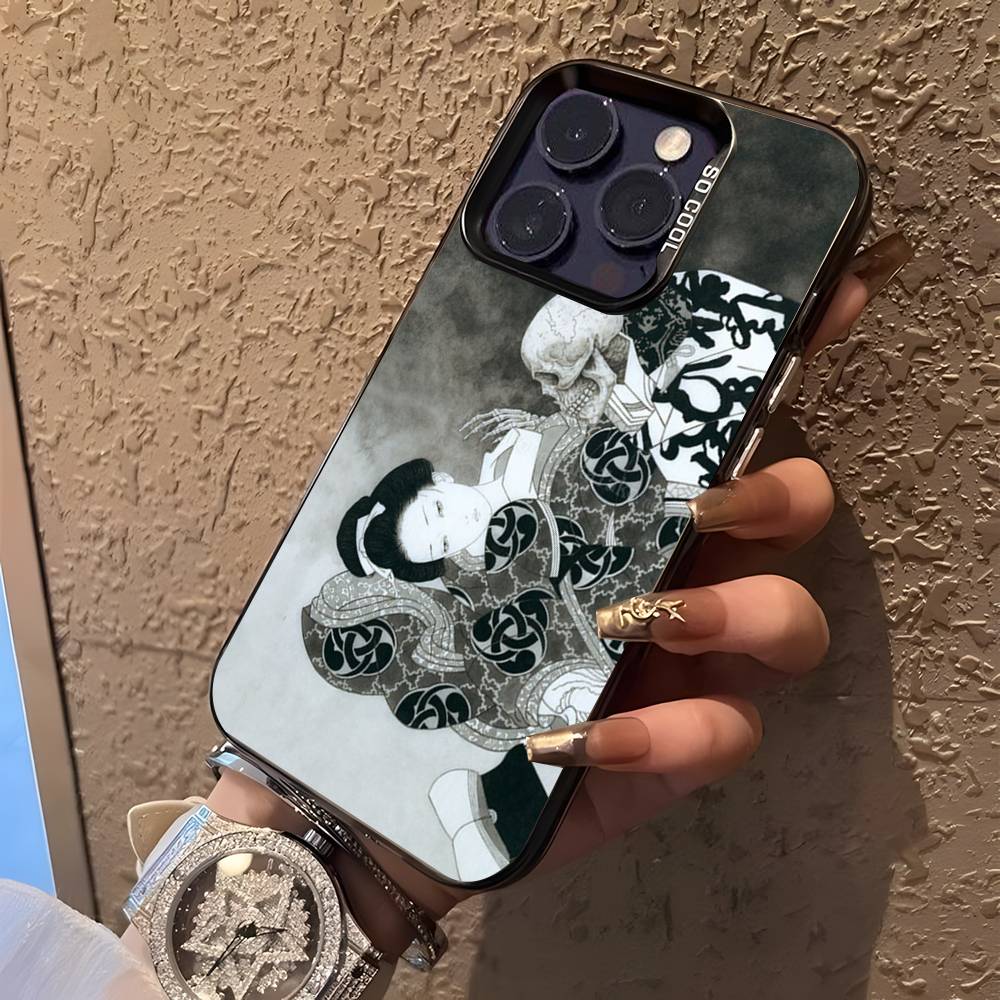 Künstler T-Takato Yamamoto Handyhülle für iPhone 17,16,15,14,13,12,11,Pro,XS,Max,Plus,Mini,SE Schwarze Candy Matte Stoßfeste Hülle