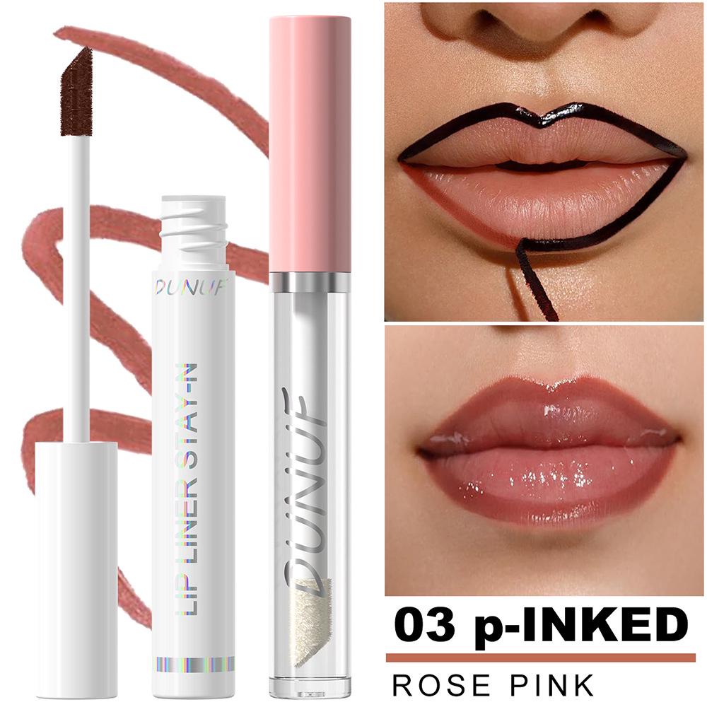 DUNUF 2-Piece Set: Long-Lasting Moisturizing Lipstick & Non-Stick Lip Oil