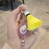 Rotating Badminton Racket Keychain: Cute Woven Pendant & Hand Rope Ornament - Perfect New Year Gift
