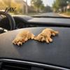 Cute Puppy Car Dashboard Decorations 2Pcs Sleeping Resin Dog Figurine, Decor for Creative Gift Lovers Women, Mini Calming Statue Desk, Interior