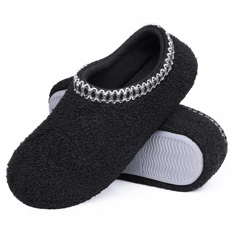 Fashion Kidmi Women Slippers with Soft Rubber Sole Women Shoes Fashion Curly Fleece Upper Lightweight Women's House Memory Foam Slippers