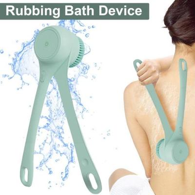 Elektrikli Çift Saplı Banyo Fırçası 5 Fırça Başlığı Otomatik Dönen Peeling Fırçası Duş İçin Su Geçirmez Vücut Fırçası Sırt Fırçası