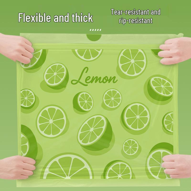 Thick Lime Drawstring Trash Bags for Kitchen & Bathroom Use - No-Tear, Durable, Handheld