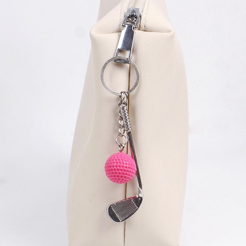 Simulation Mini Golf Ball Keychain Creative Metal Keyring Car Key Holder Bag Pendant Hanging Decoration Couple Gifts