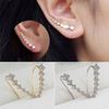 2022 Chic Women Stud Earrings Crystal Ear Climbers / Crawlers Clear Rhinestone Earring For Women Party Zircon Gift 1 Pair