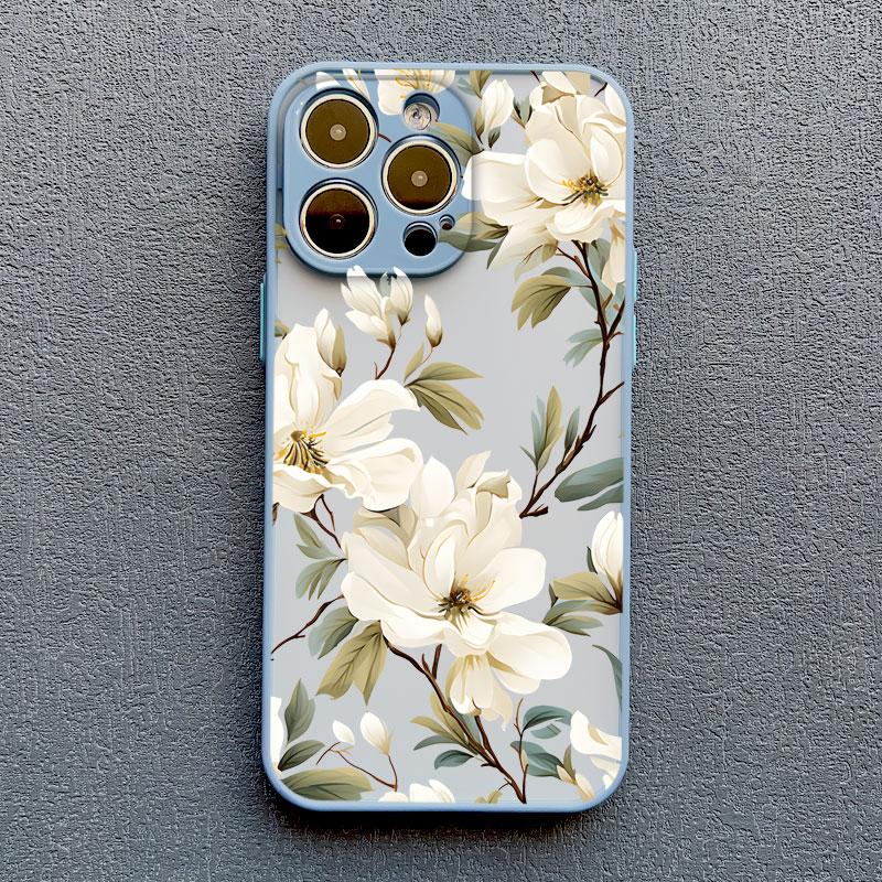 Magnolia Flower Phone Case For iPhone 17 16 15 14 Plus Pro Max 13 12 11 Pro Max Mini X XR XS 16 15 Plus Shockproof Back Covers