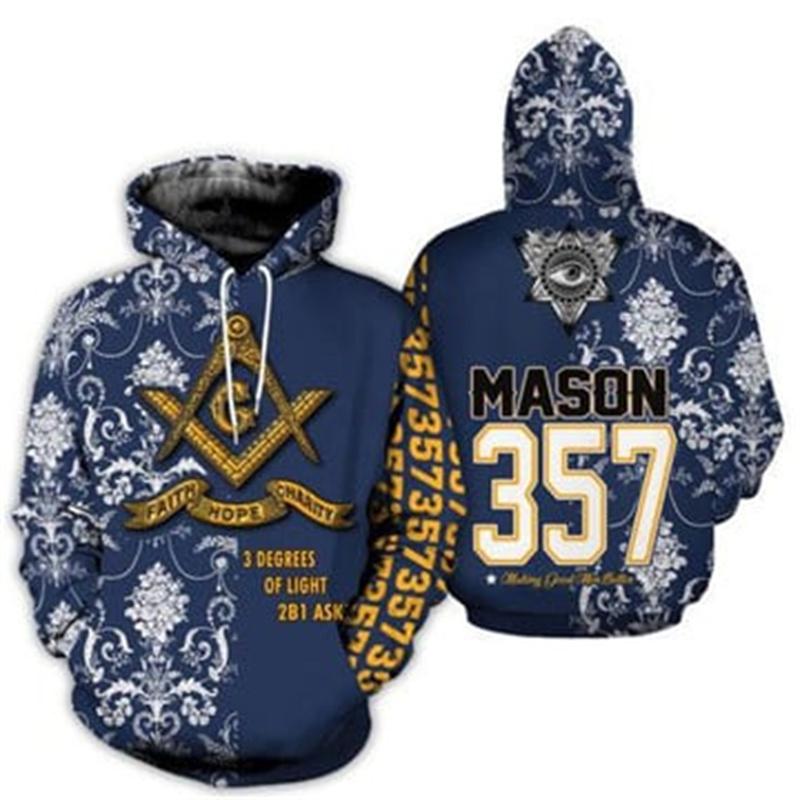 Zednářské 3D tištěné mikiny pro muže, oblečení, módní punkové zednářství, grafické mikiny, ležérní streetwear, dámské svetry Y2k