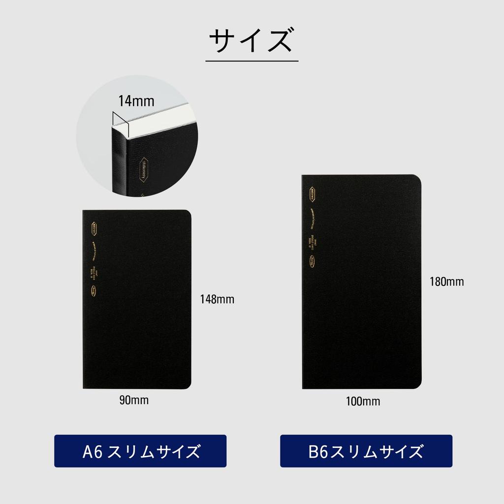 NITOMS STALOGY A6 Slim Grid 365 Days Notebook, Black, SS1019 - Ideal for Bullet Journals