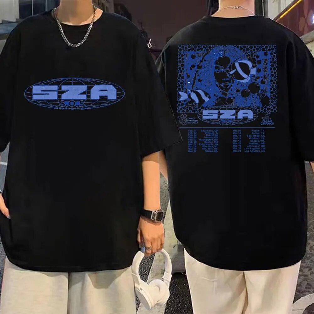 Sza Sos Music Album Graphic T Shirts Unisex Women Hip Hop Fashion Short Sleeve T-Shirt Trend Vintage Oversized T-Shirts Streetwear