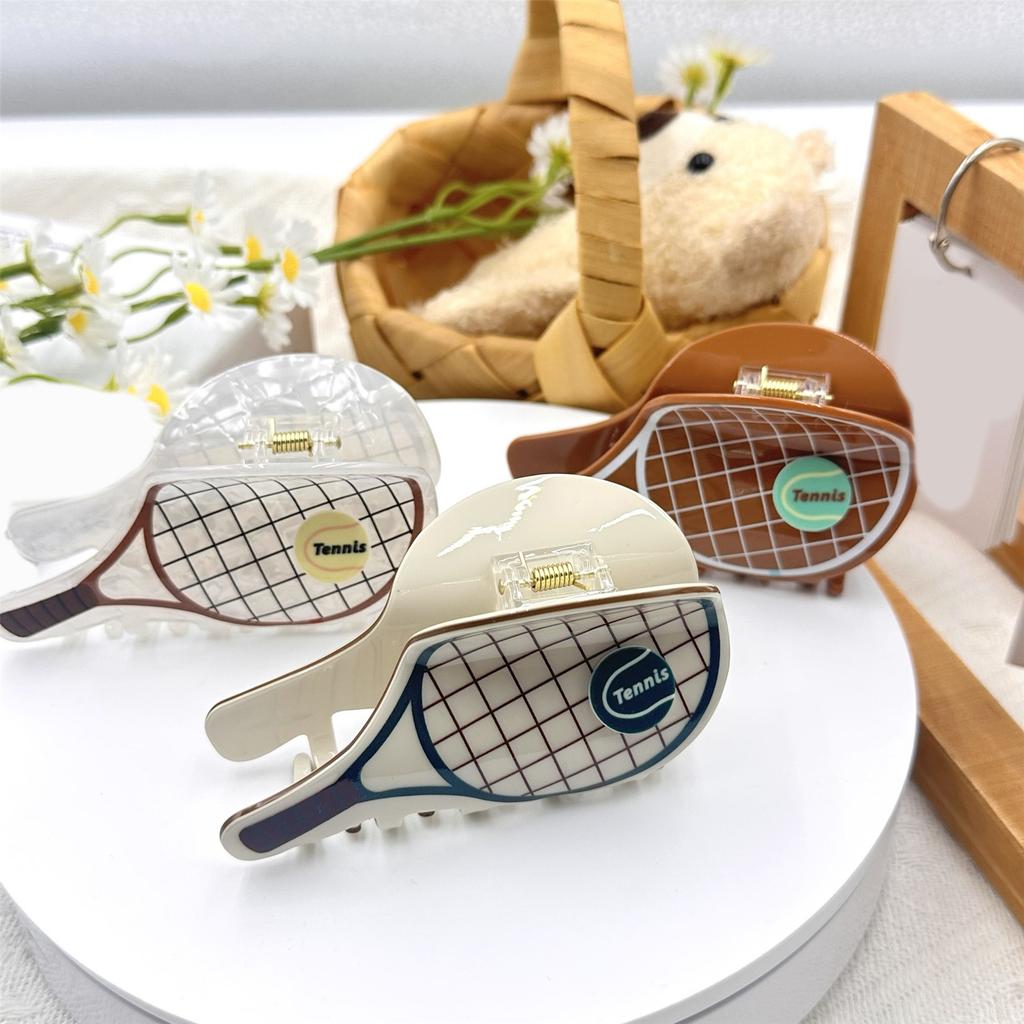Creative Tennis Racket Hair Clip Non Slip Grip Sports Theme Hair Accessory For Women Girls Daily Use