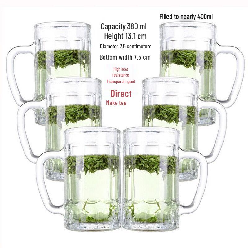 ZISIZ Tempered Glass Cup with Handle