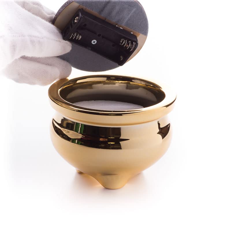 Buddhist Altar Supplies LED Electronic Incense, Sanyasuragi, Lying Incense Type (Gold3 Inches)