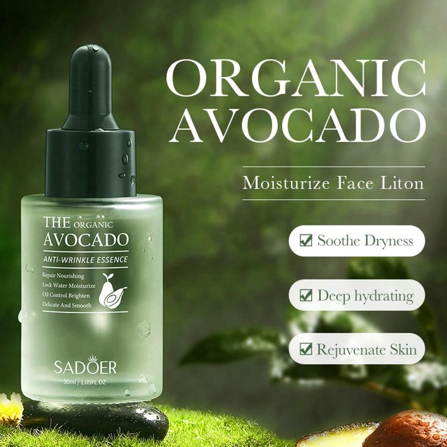 1PC Sadoer The Organic Avocado Anti-Wrinkle Essence, Moisturizing And Nourshing,Soothe Dryness,Deep