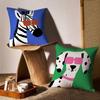 Cartoon Animal Pillow Case Anti-dustmite Pillowcase Invisible Zipper Silky Short Plush Sofa Cushion Cover