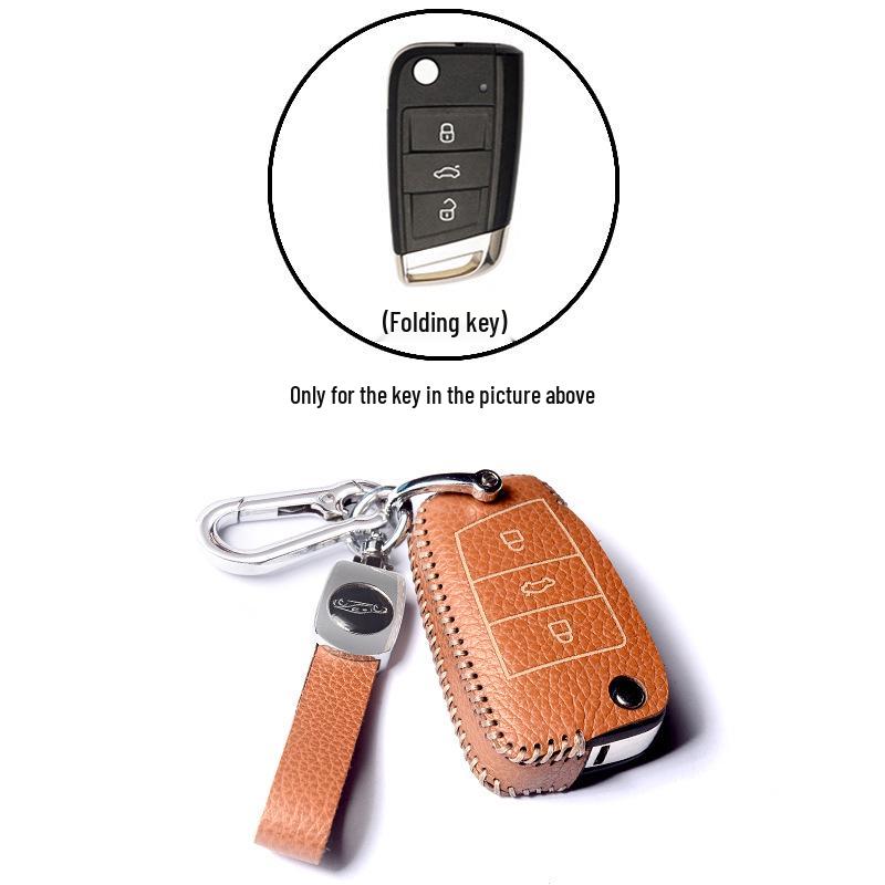 Volkswagen Key Protection Cover: Fits 21 Models, Including New Passat, Magotan, 330GTE, and B8B7 - Genuine Leather